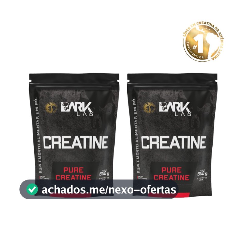 Kit 2x Creatina Monohidratada Pura Refil 600g Dark Lab -  Creatina 100% Pura