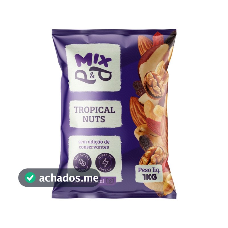 Mix Tropical Nuts 1Kg Castanha de Caju do Pará Amendoa Nozes Uva Passa Amendoim Gojiberry P&P