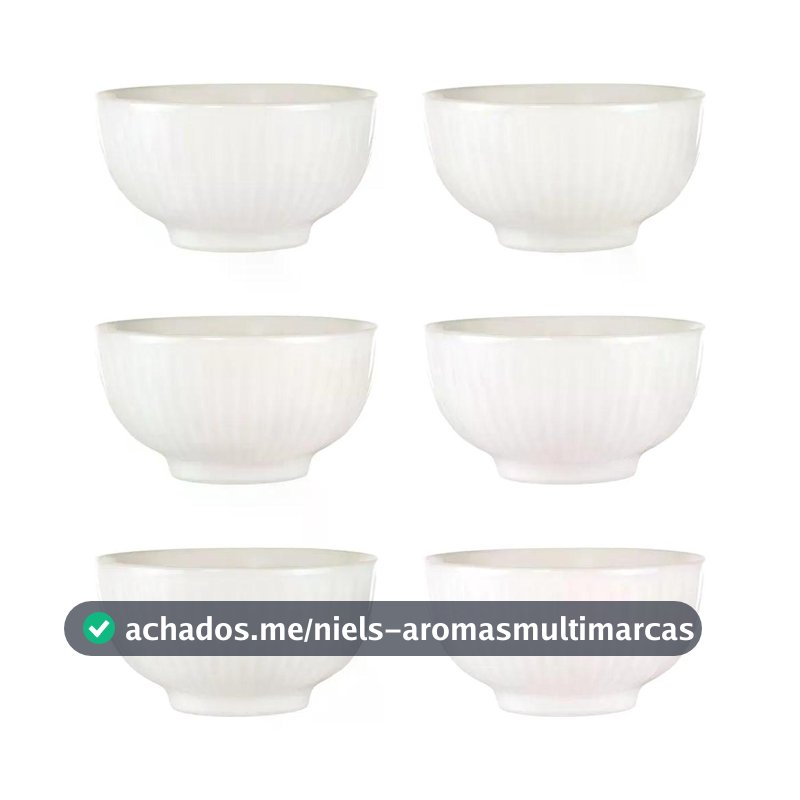Jogo de 6 Tigelas 750 ml e 15 cm Oxford Friss White