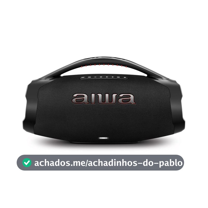 Caixa de Som Boombox AIWA - Bluetooth, 3 vias, IP66, AWS-BBS-01-B