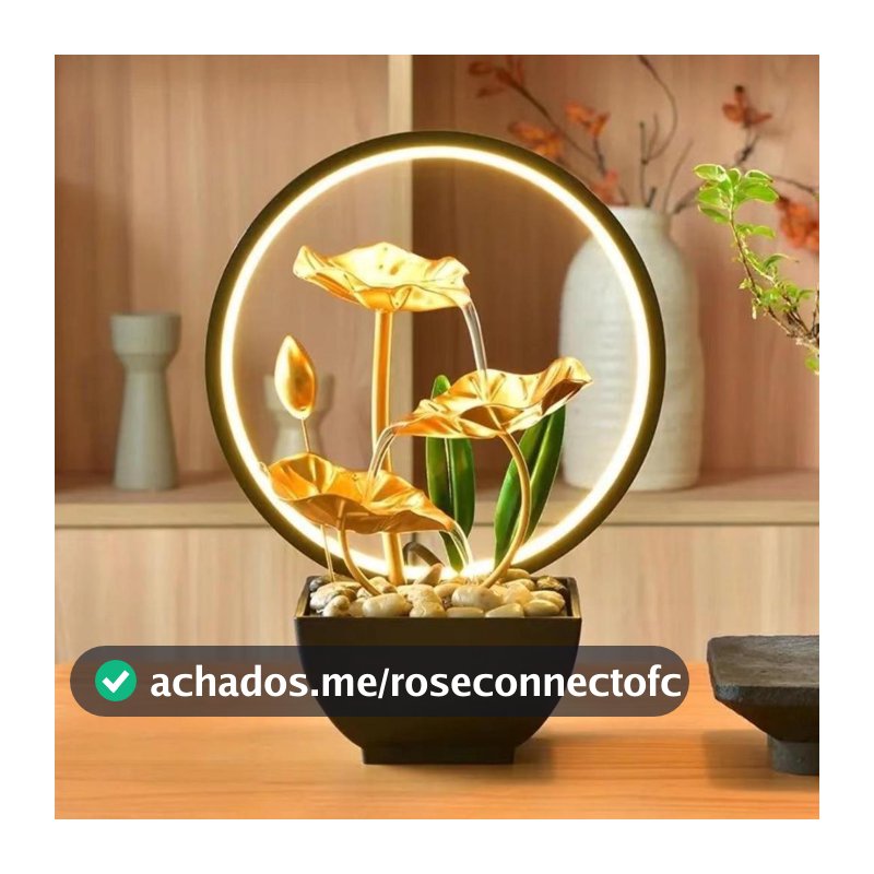 Luminária Decorativa Com Cascata e LED Circular - Decoração de Ambiente Moderno Luxuoso