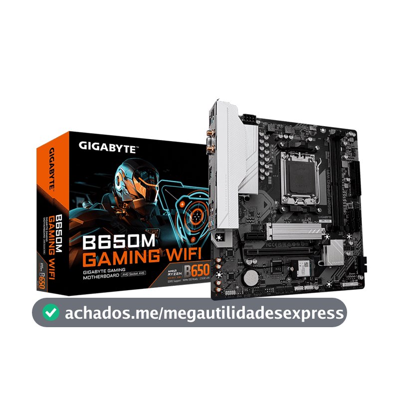 Placa Mãe Gigabyte B650M GAMING WIFI AMD AM5 Chipset B650 2xDDR5 mATX