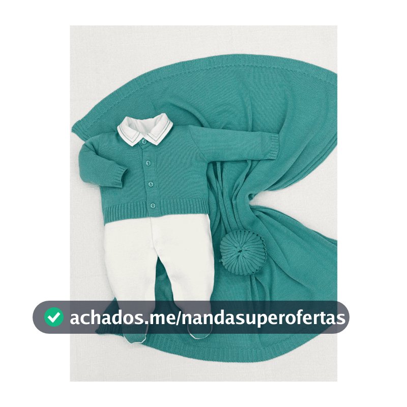 Kit Saida Maternidade Menino Bebe Tricot Verde