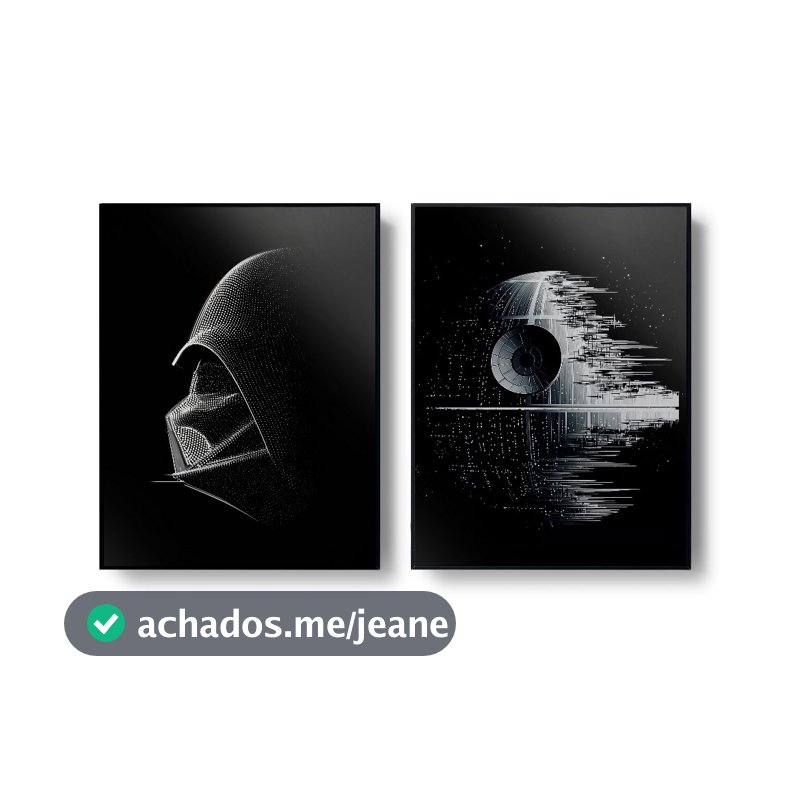 Kit 2 Quadros Star Wars Moldura Filete Caixa Alta
