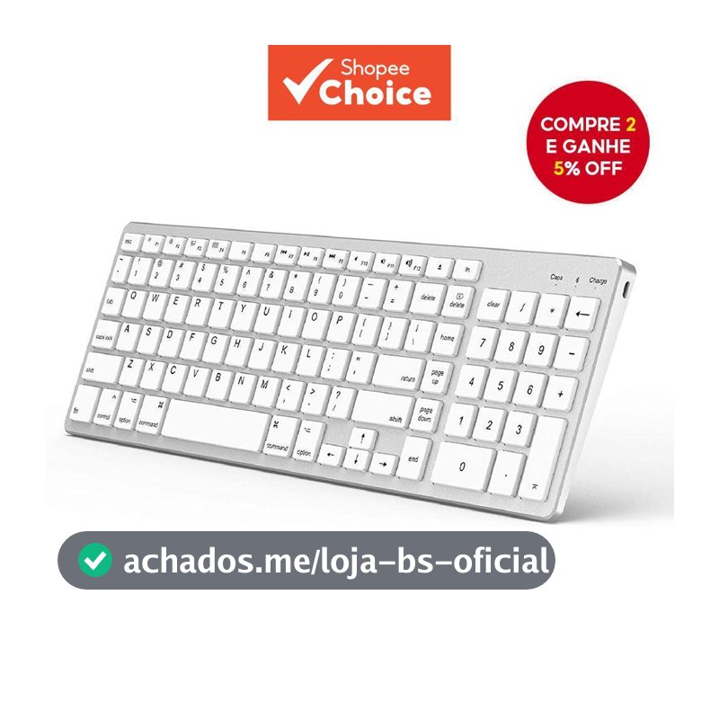 Teclado Bluetooth compatível com MAC OS teclado sem fio compatível com MacBook Pro/Air, iMac, Mac mini, PC MAC