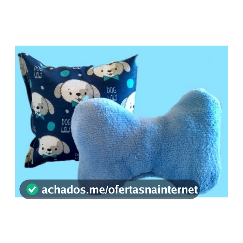 almofada travesseiro osso pet azul 💙