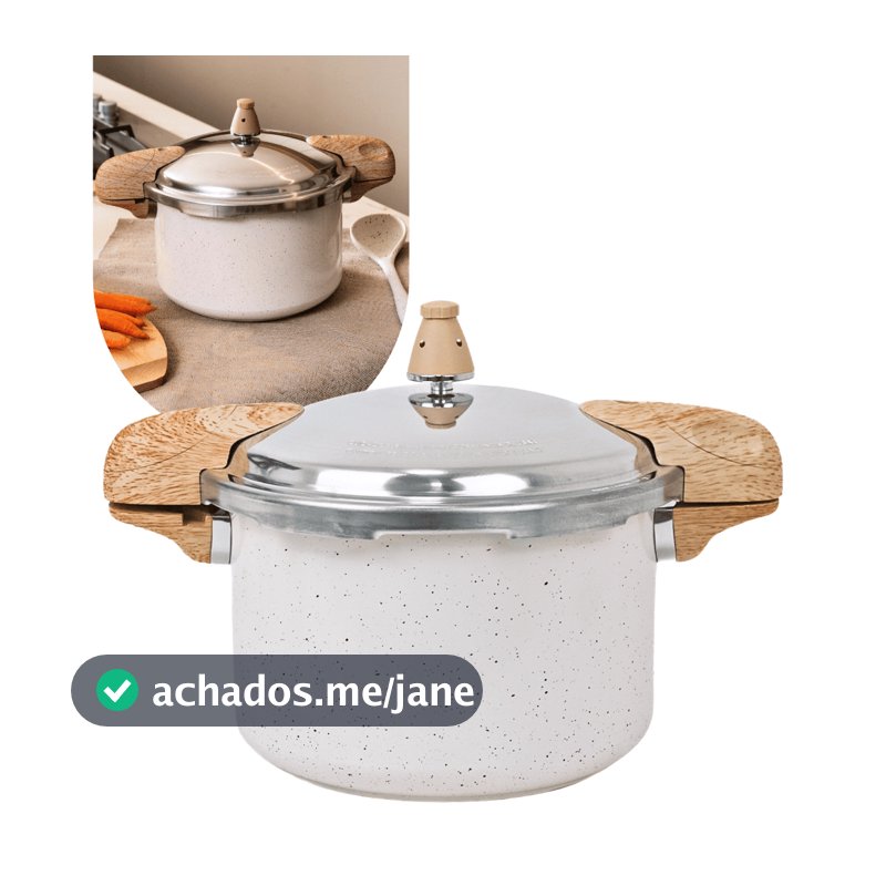Panela de Pressão Brinox 5,4L Pressure Ceramic Life Indução Cor Vanilla