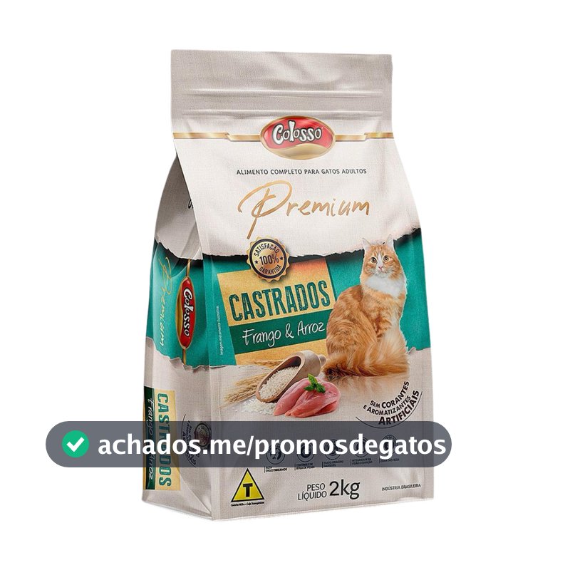 Ração Colosso Premium Gato Castrado 2 Kg Frango Envio Rápido