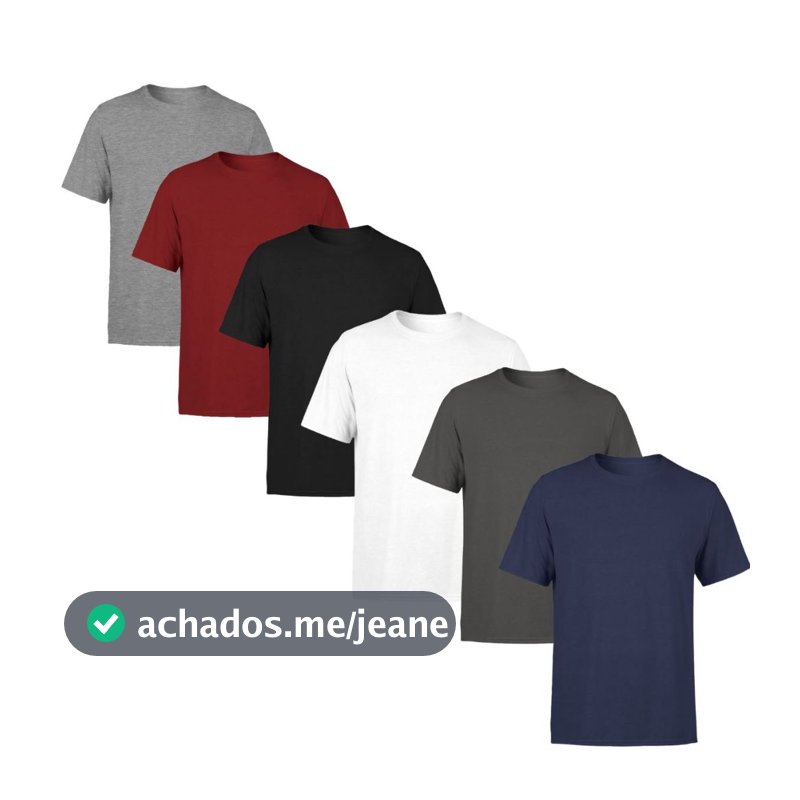 Kit 6 Camiseta Masculina Algodao Premium Slim Fit Manga Curta Anti Suor Anti Odor Camisa Esportiva Bike Corrida Academia Treino