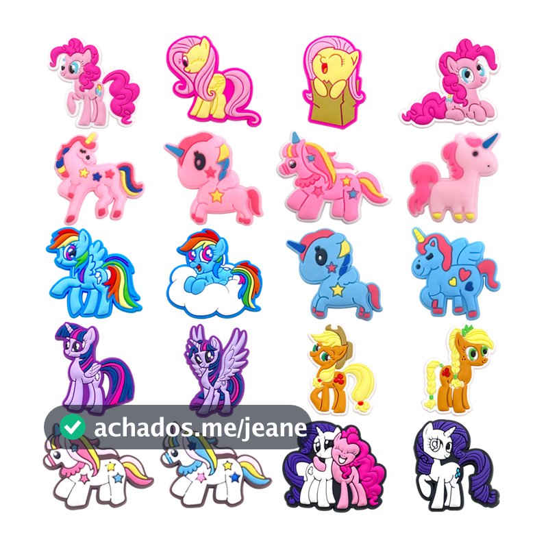 Amuletos De Sapato MEIDJ 20 Acessórios De PVC Decorativos Com Padrão De Pônei Fofo Botão