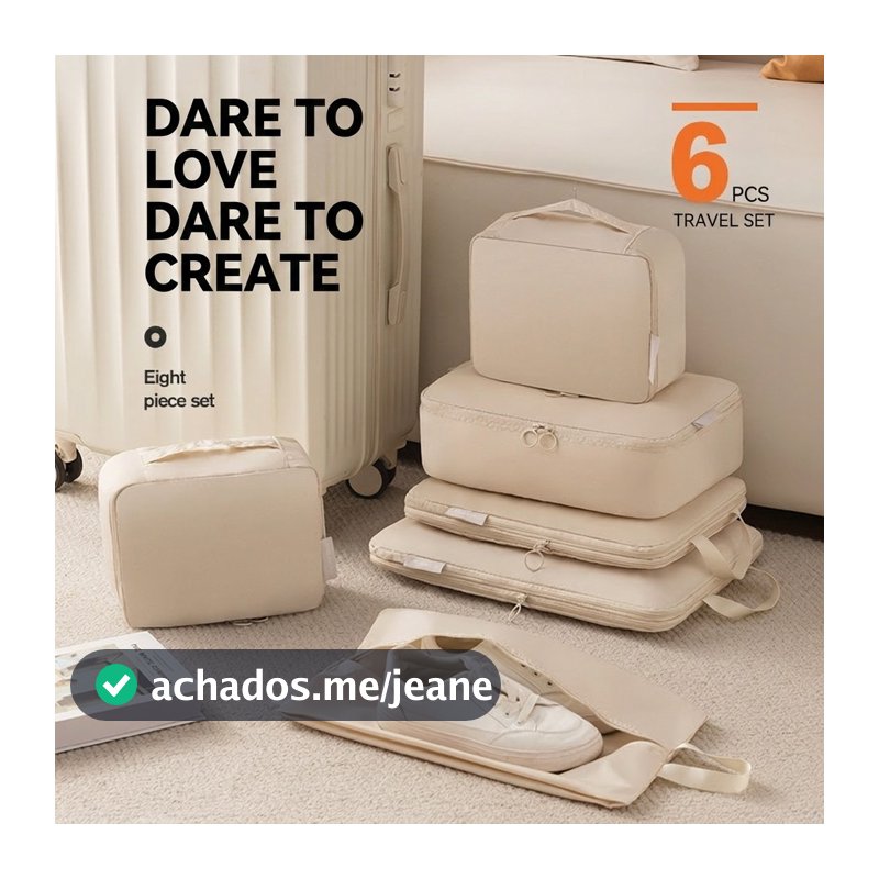 Conjunto De 6 Peças De Saco De Armazenamento De Viagem-Organizador De Lavagem Comprimido De Pano De Memória Para Mala