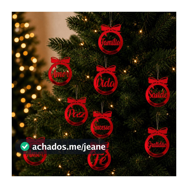 Kit 10 Bolas de Natal Acrílico Espelhado Enfeite para Árvore Decoração