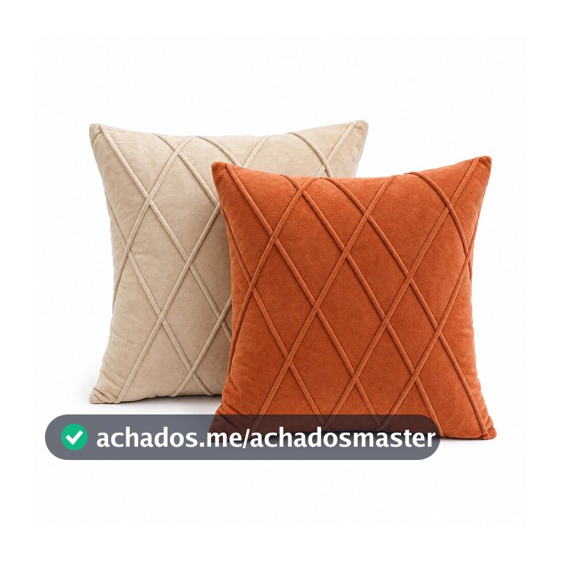 Kit 2 Capa de Almofada 40x40 Suede Veludo Decorativa Sofá Luxo Zíper Invisível Decoração Sala