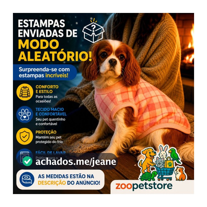 Roupinhas Soft Inverno Para Cachorro Pet Pequeno Porte a Grande Porte Lulika