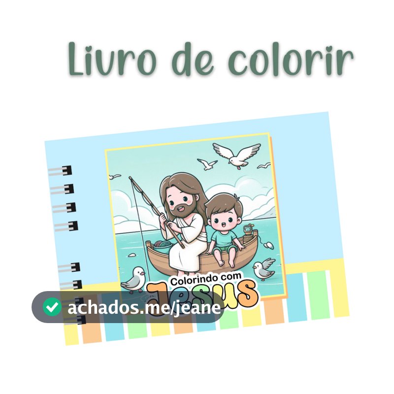 Livro de Colorir de Jesus Menino com Folhas GROSSAS 50 Desenhos