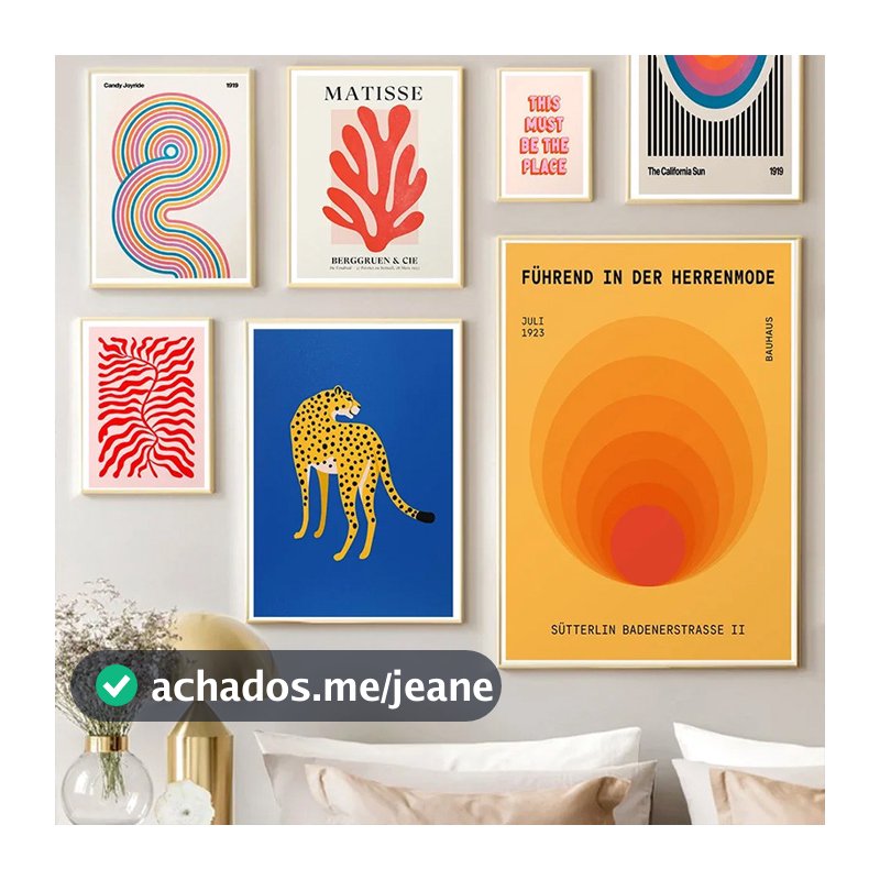 Matisse Tela Abstrata Pintura Em Leopard Bloco Colorido Pôster Estético Arte De Parede Padrões Animais Quarto Decorativa
