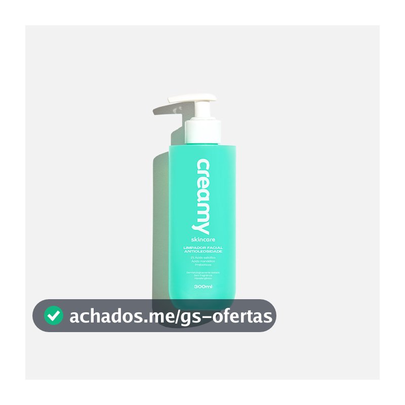 LIMPADOR FACIAL ANTIOLEOSIDADE 300ML - CREAMY