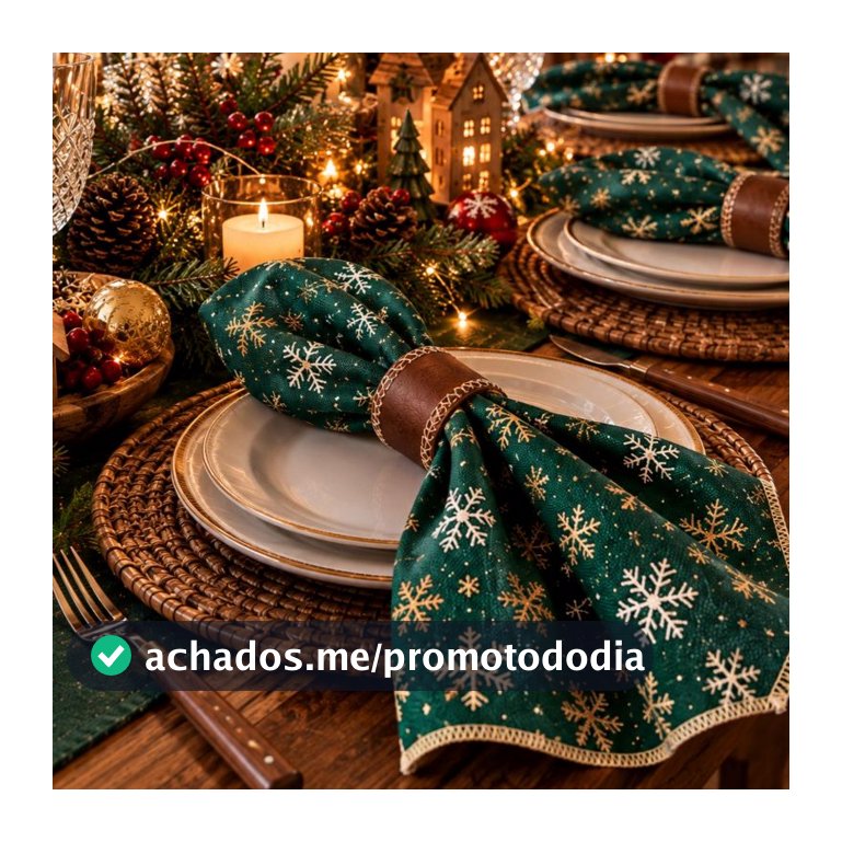 GUARDANAPOS NATALINOS MESA POSTA KITS COM 4/8 E 12 ACOMPANHA ANEL EM COURO