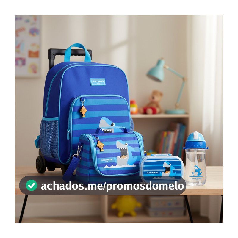 Kit Escolar Infantil Completa com 5 Peças Jacki Design