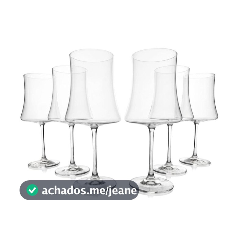 Jogo 6 Taças De Cristal Linha Bohemia 660 ml  Com Caixa