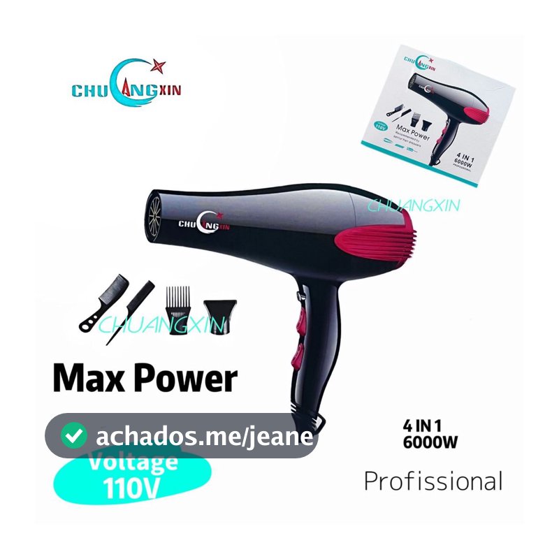 Secador De Cabelo Turbo Profissional 6000w 4 Em 1 110v / 220v