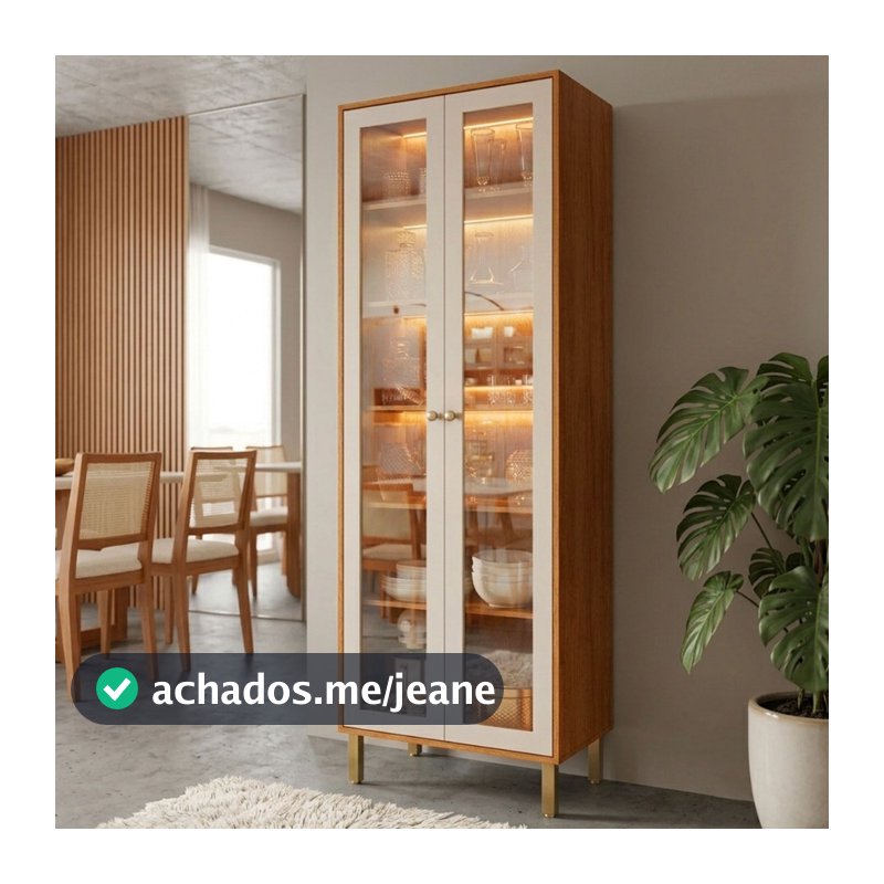 Cristaleira Reflecta com LED e 2 Portas
