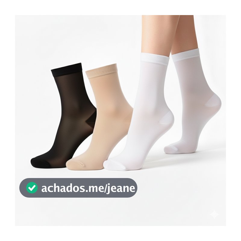 Kit Meia Calça Fina Social 3/4 FIO 15 Feminina Importada