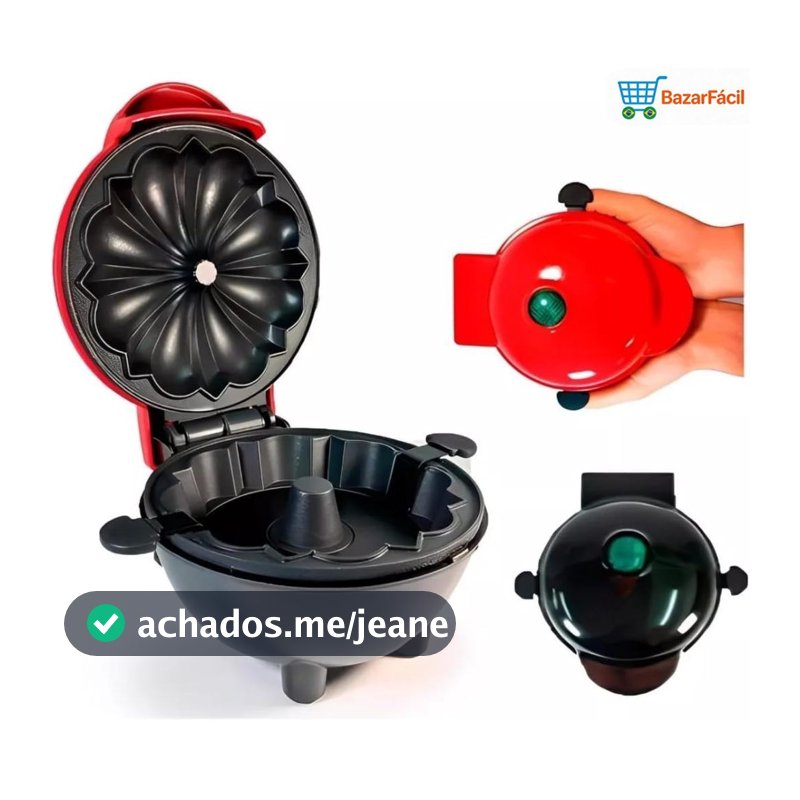 Mini Máquina de Bolo e Pipoca sem Óleo Portátil 110V