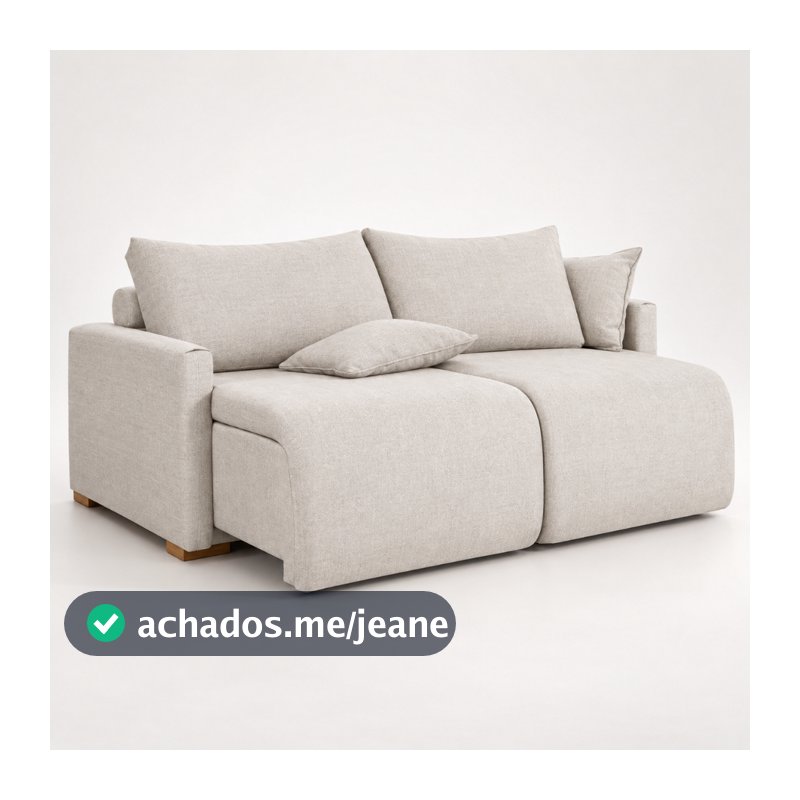 Sofá Cama Living Retrátil Milão 3 Lugares 1,80m em Linho com Almofadas Soltas Encosto Removível para Sala
