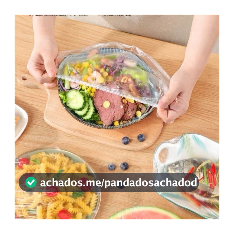 Kit com 100/200/300 Unidades de Tampa De Plástico descartável para alimento