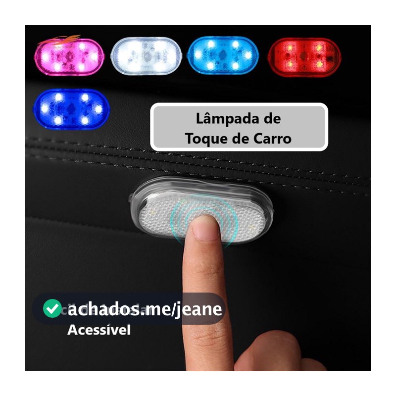 Lâmpada LED de Toque Dedo Adesivo Velcro 5 V De Carro/ Doméstico Carregável por USB Unicolor e multicolor