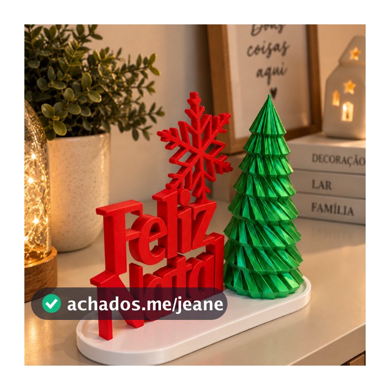 Kit Natal Feliz Natal com Árvore e Bandeja Decoração