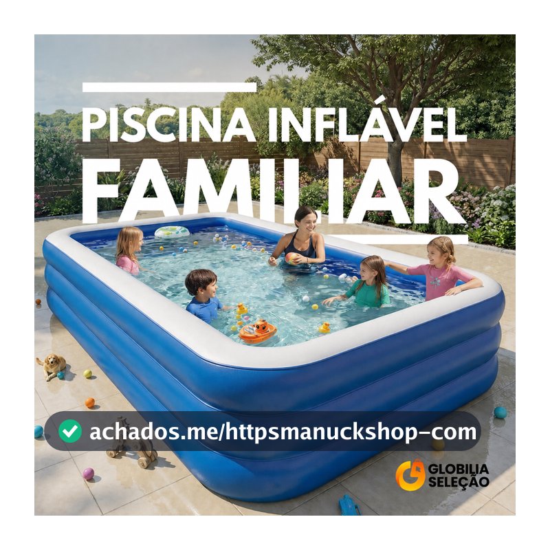 🔥Piscina Inflável Retangular Infantil 3 Anéis Piscina Inflável Playground Swimming Pool Adulto Piscina Grande