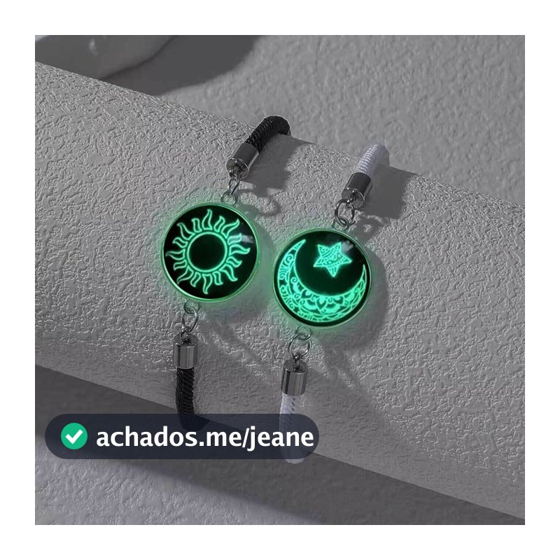 Frete Grátis Comprar 2PCS pulseira luz da noite sol lua casal pulseira presente jóias entregar 2PCS corda de mão de paz