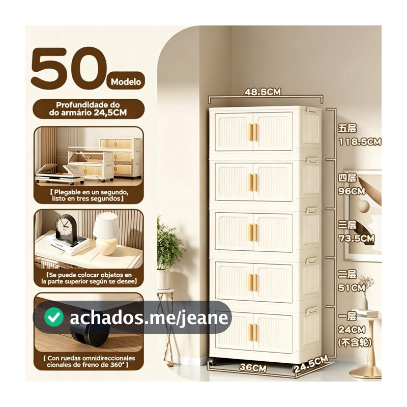 Armário dobrável com rodinhas kit caixa organizadora com tampa organizador guarda roupa empilhavel