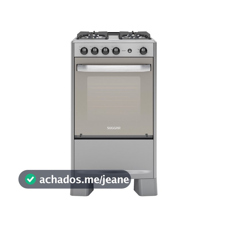 Fogão Select Suggar Prata Mesa Inox 4 Queimadores FGISL410PRIX Bivolt