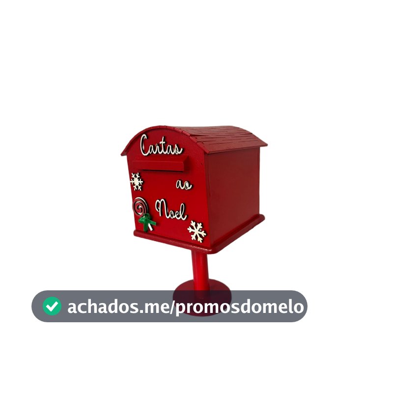 Caixa de Correio Natal Cartas ao Noel Mdf desmontável