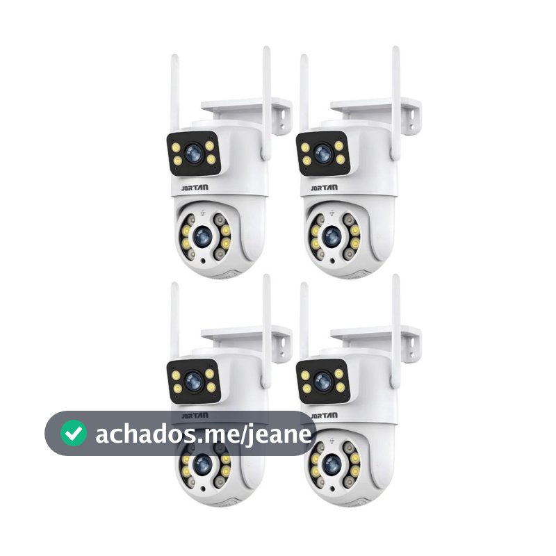 Kit 4 Câmera de Segurança IP Wi-fi Branco IP66 360°de Lente Dupla - com App YOOSEE