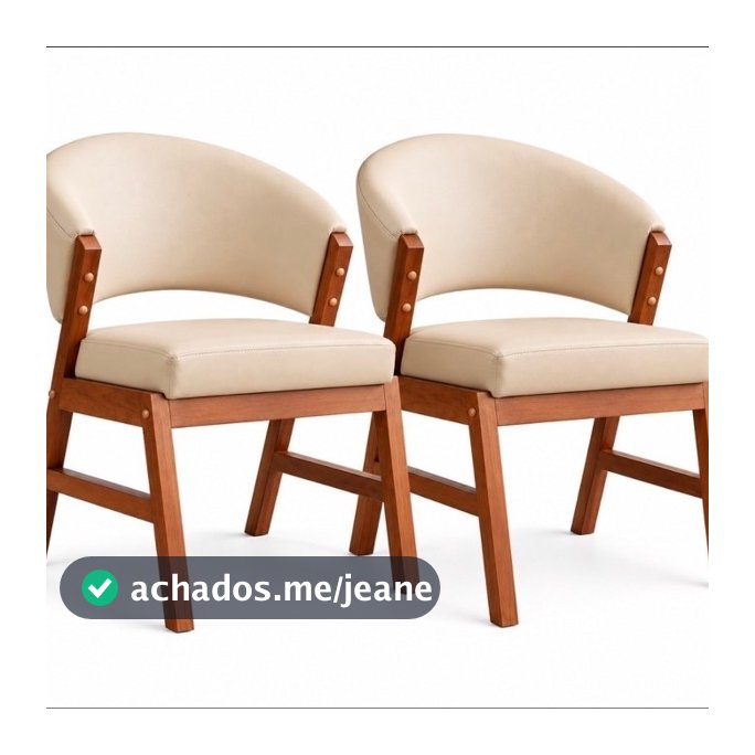kit  2 Cadeira Lisboa para Mesa de Jantar Sala Cozinha Bistrô Madeira Maciça em Linho