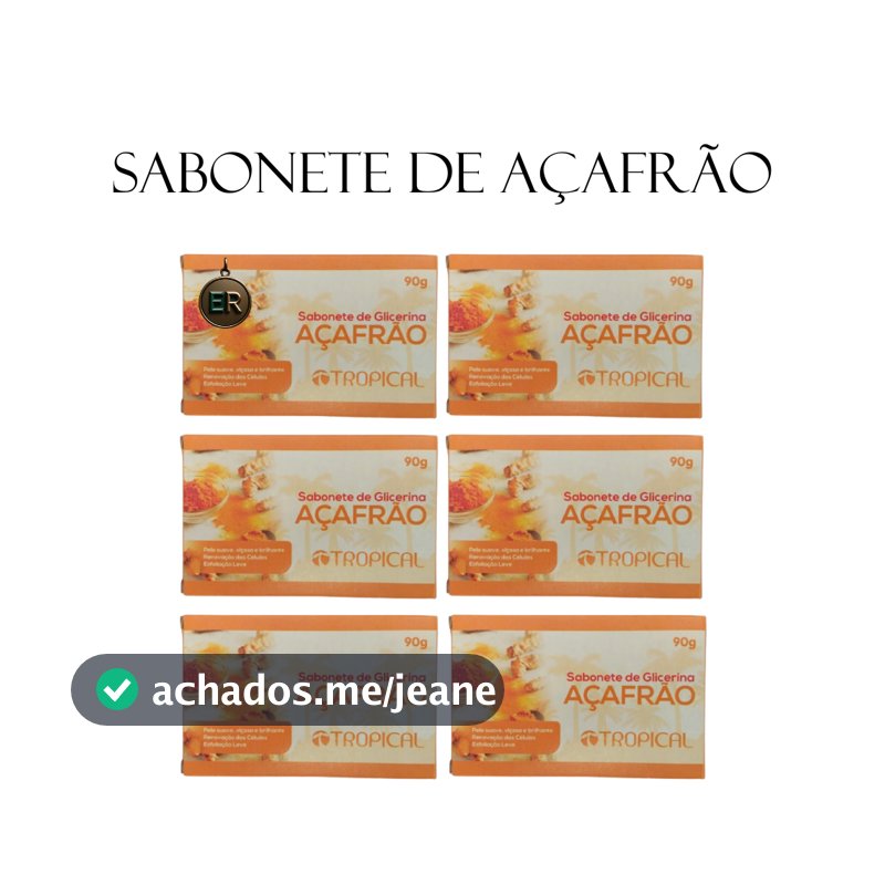 Sabonete em Barra de Açafrão/Cúrcuma Antioxidante Tropical Cosmeticos