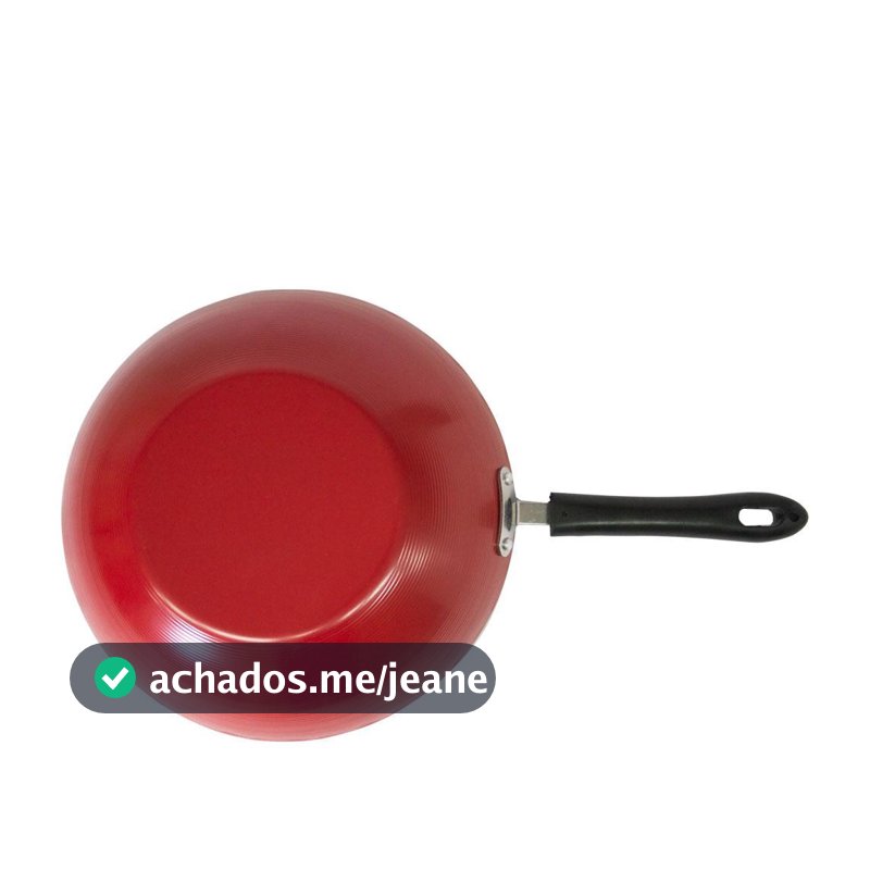 Frigideira Wok 30cm Antiaderente Cazza Vermelha
