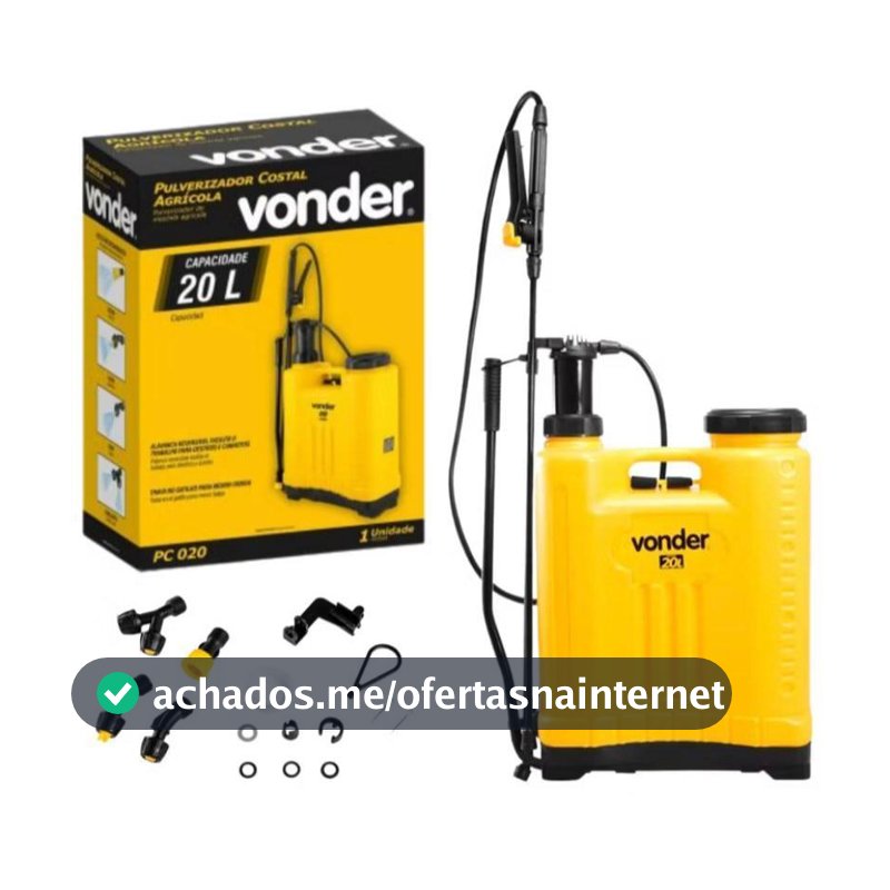Bomba Costal Pulverizador Veneno Agrícola Manual 20 Litros Vonder Original Resistente Com Alça