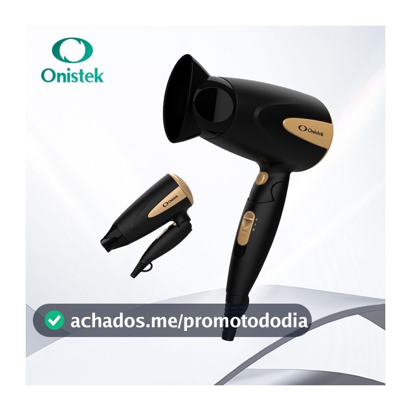 Onistek Secador De Cabelo Dobrável 2 Velocidades 1200W/1600W (110v / 220v)