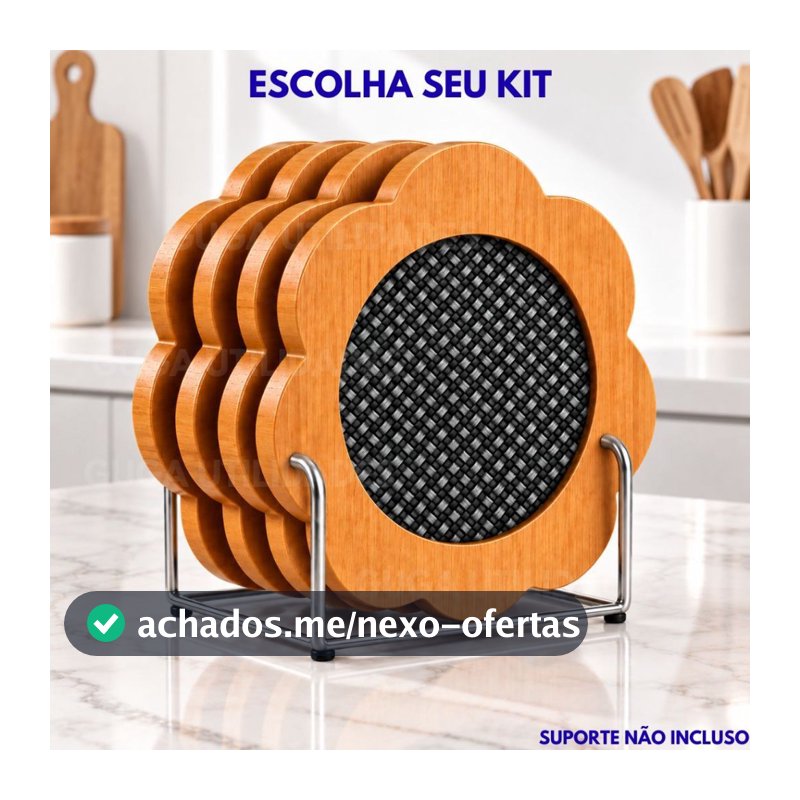 Kit Descansos de Panela em Bambu Resistente, Suporte Para Panelas Quentes, Utensílios de Cozinha, Protetor de Mesa