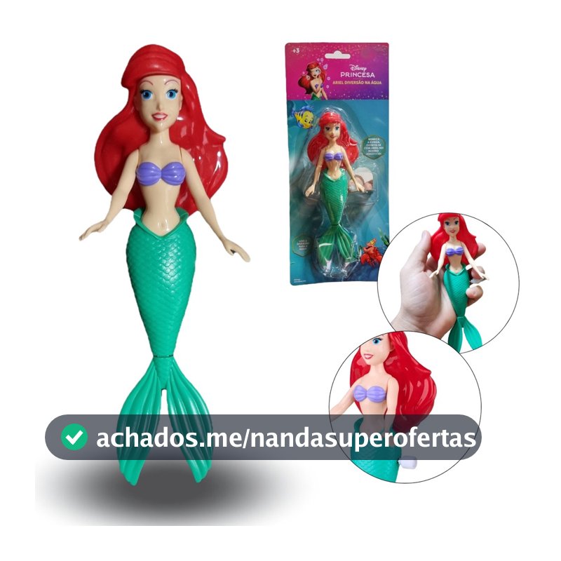 Princesa Ariel Boneca Sereia Nada Na Agua Princesas Disney
