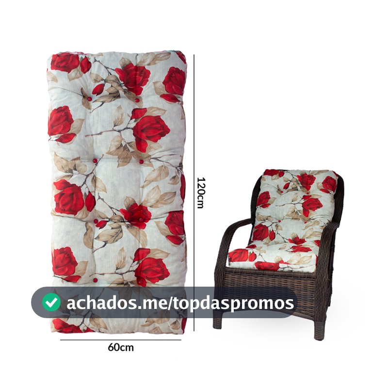 Almofada de luxo 120x60 Tamanho Grande para Cadeira Pallet Poltrona Sofá Namoradeira Descanso