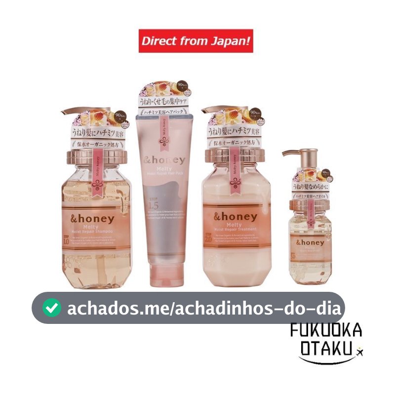 &honey Melty Repair Shampoo / Tratamento / Máscara Capilar / Óleo Capilar – Controle de Frizz e Ondulação com Mel | Cuidado Capilar Japonês Premium | Envio Direto do Japão
