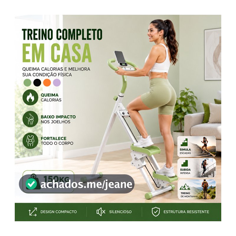 Escada fitness dobrável doméstica, suporta até 150kg, aparelho prático para exercícios em casa