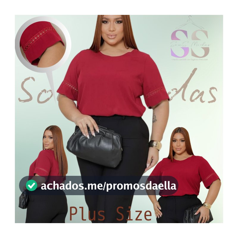 Blusa Feminina Plus Size Elegante Social Curve Casual Manga Curta em Viscolinho Conforto e Estilo