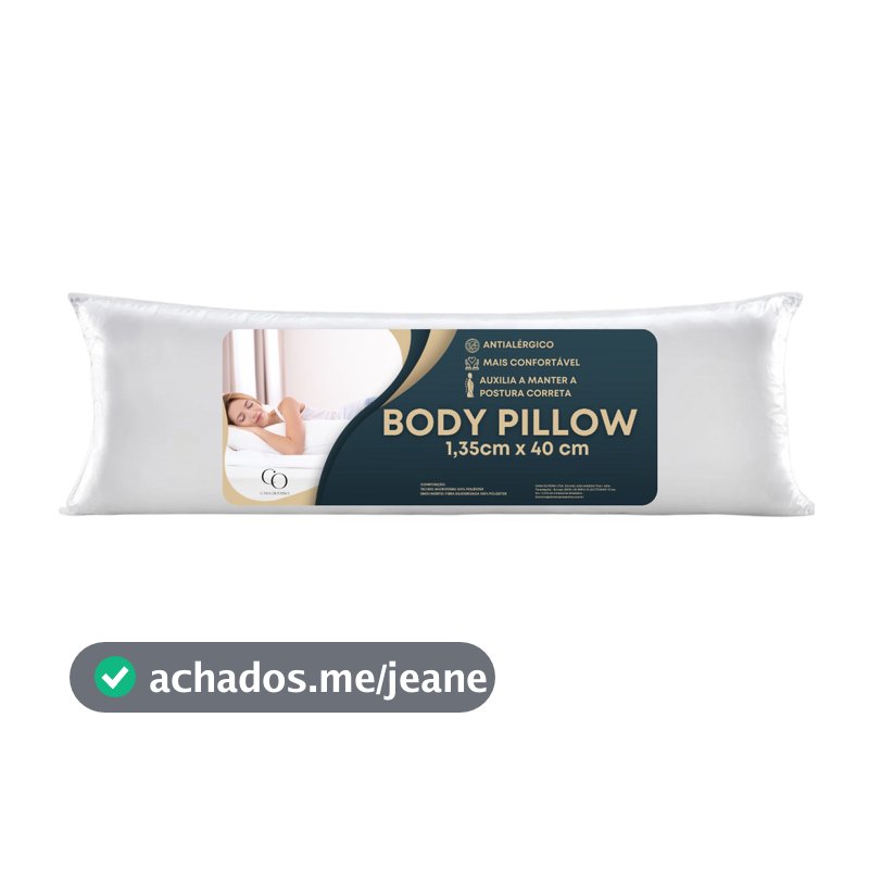 Travesseiro De Corpo Antialérgico Gigante Com Zíper 1,35m x 40cm 300 Fios Fibra Siliconada Xuxão